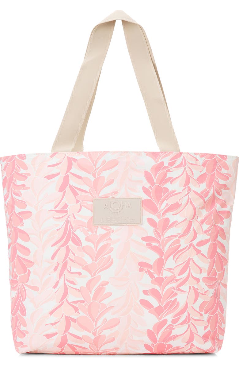 Aloha Collection Day Tripper Lei Stand Water Resistant Tyvek<sup>®</sup> Tote, Main, color, Pinks