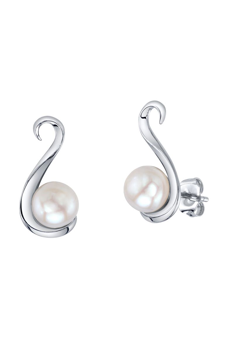 Freshwater Pearl Anastasia Earrings, Main, color, Sterling Silver