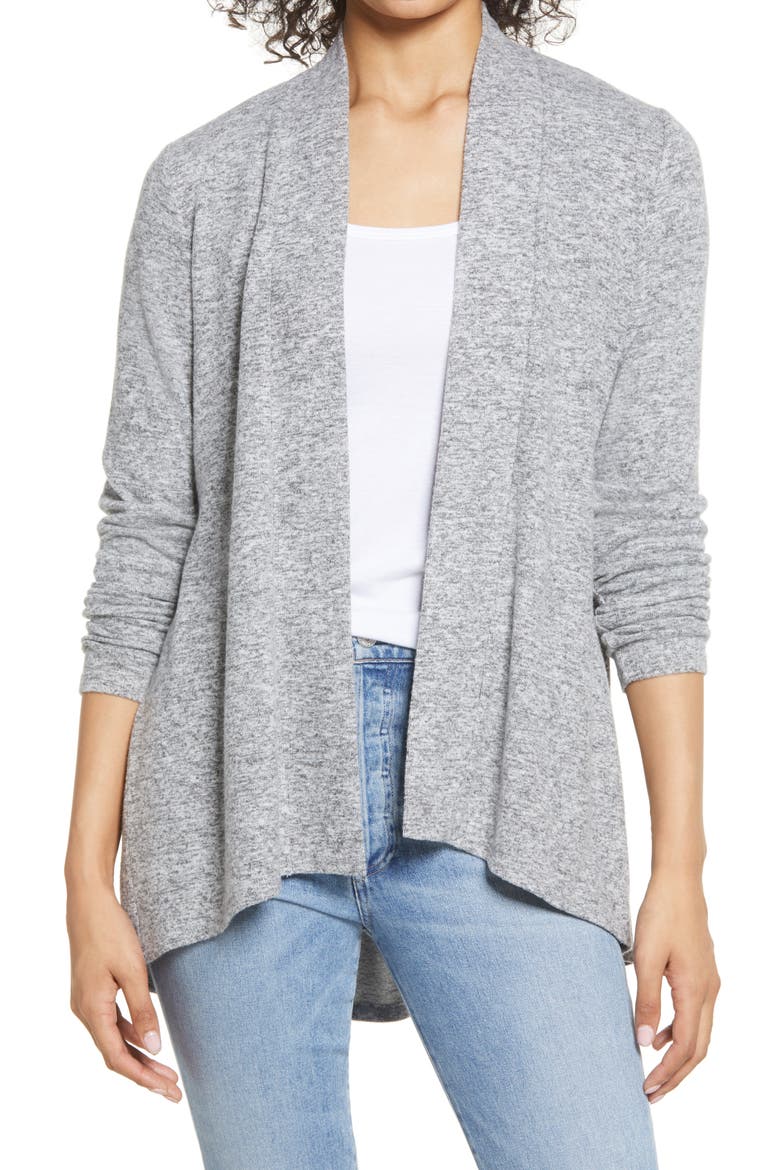 Open Front Cardigan, Main, color, H GREY