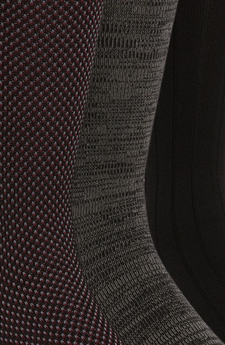 Polo Ralph Lauren Assorted 3-Pack Bird's Eye Socks, Alternate, color, Black