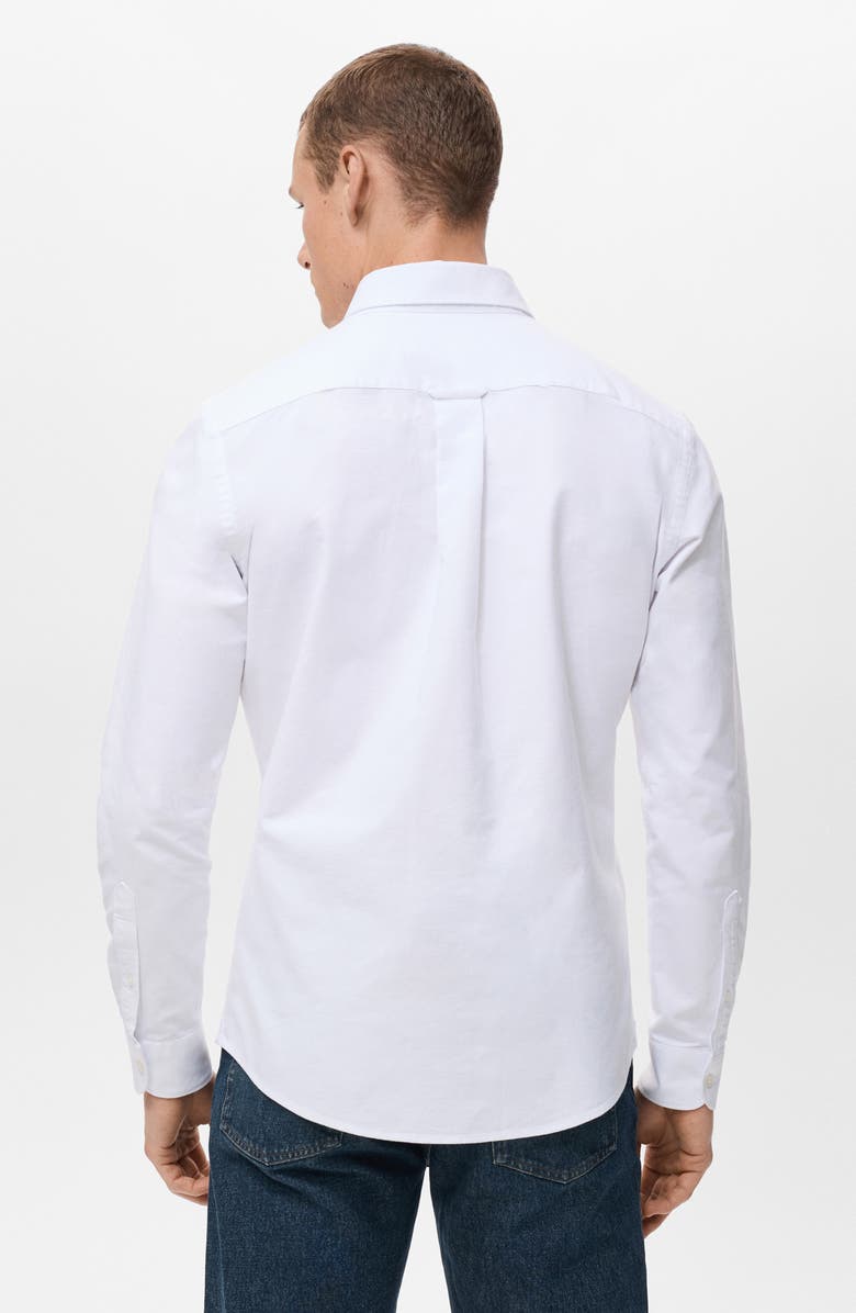 MANGO Regular Fit Oxford Button-Down Shirt, Alternate, color, White