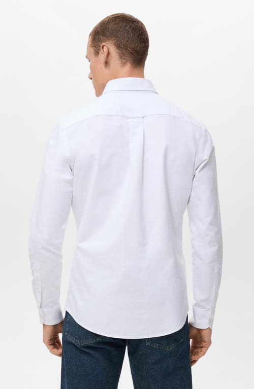 Mango Regular Fit Oxford Button-down Shirt In White