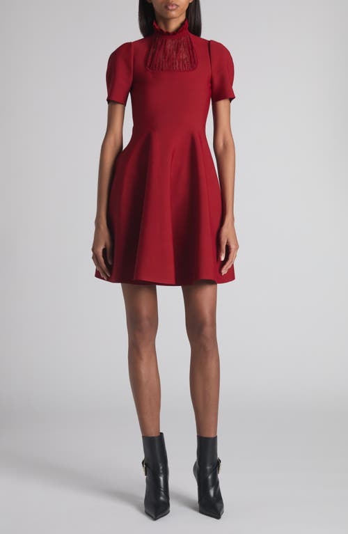 Alexander Mcqueen Mcqueen Lace Trim Skater Dress In Red