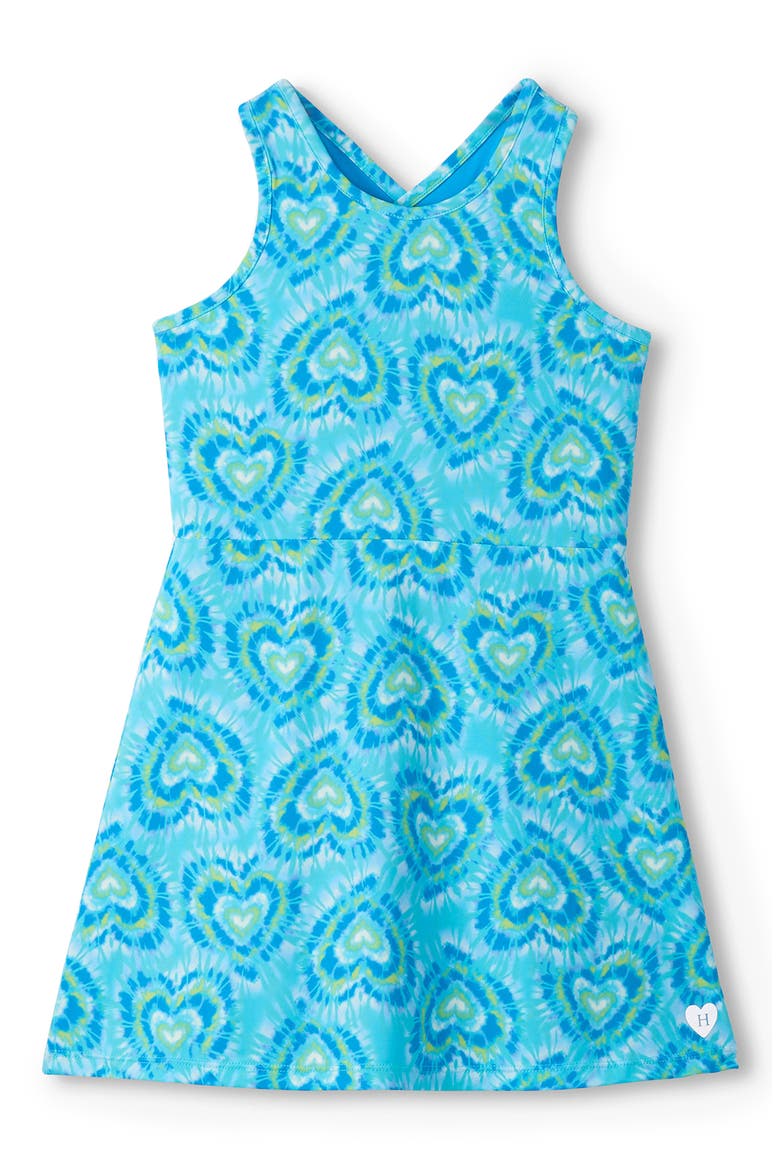 Kids' Blue Candy Hearts Active A-Line Dress, Main, color, BLUE