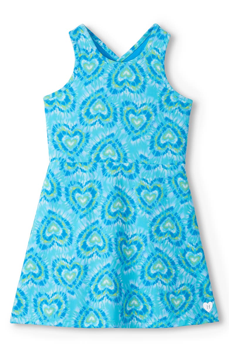 Hatley Kids' Blue Candy Hearts Active A-Line Dress, Main, color, Blue