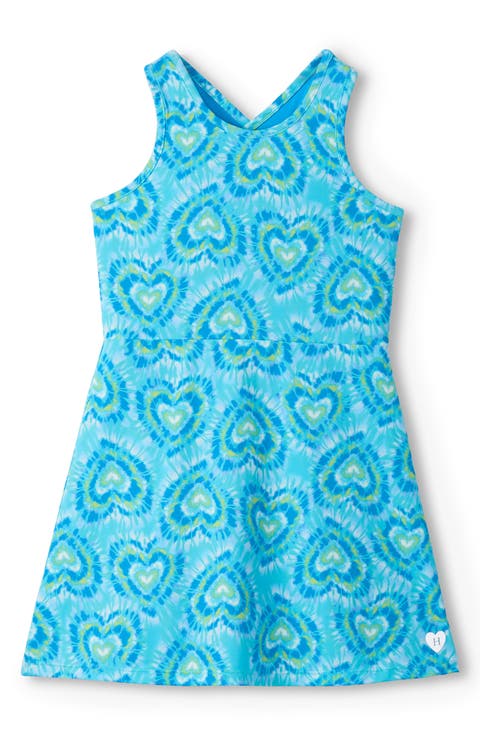 Kids' Blue Candy Hearts Active A-Line Dress (Little Kid & Big Kid)
