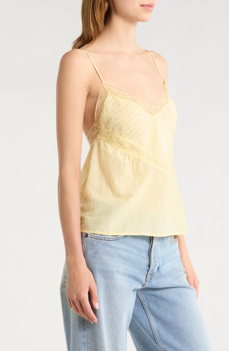 Re/Done Sofia Lace Trim Camisole, Alternate, color, Shortbread