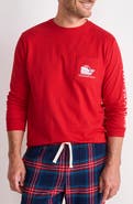 vineyard vines Santa Whale Cotton Graphic Long Sleeve T-Shirt