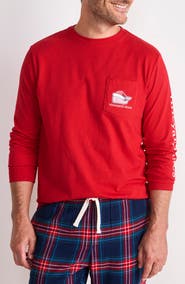 vineyard vines Santa Whale Cotton Graphic Long Sleeve T-Shirt