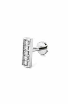 Cubic Zirconia Bar Stud Earring
