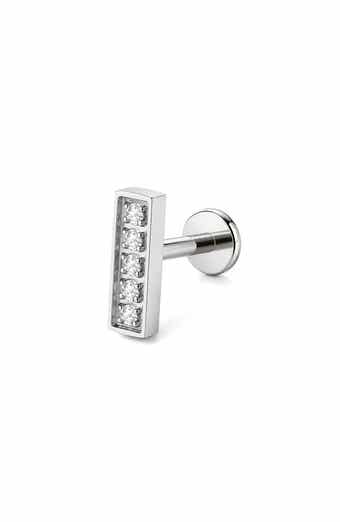 Cubic Zirconia Bar Stud Earring