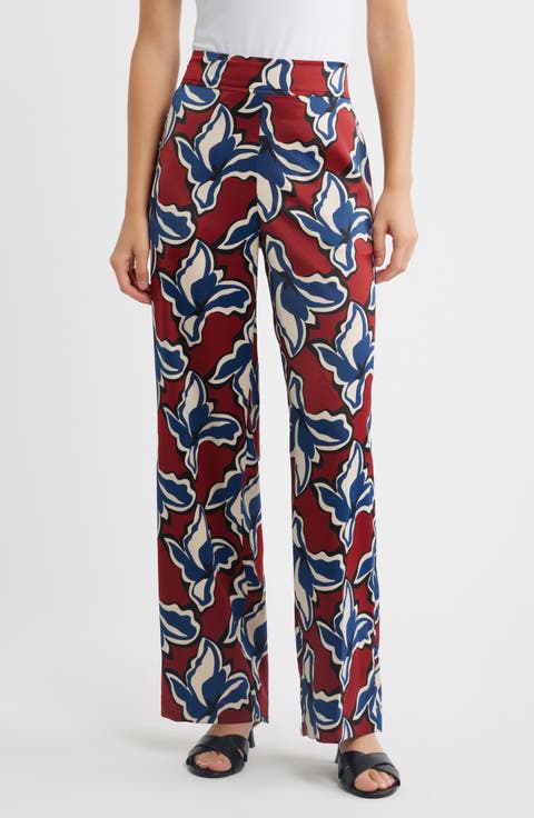 Floral High Waist Wide Leg Pants
