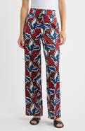Anne Klein Floral High Waist Wide Leg Pants