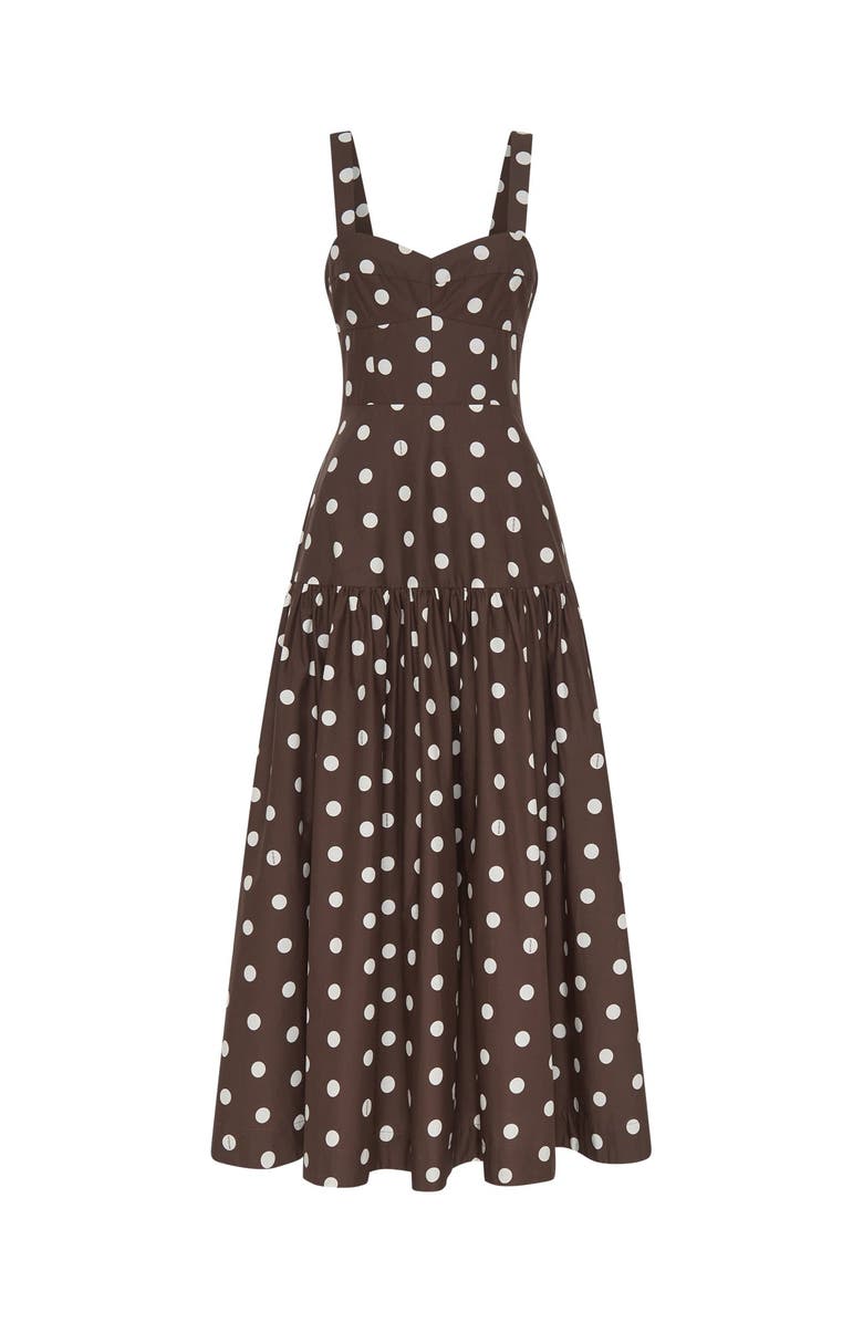 NICHOLAS Valeria Dress, Alternate, color, Mocha Polka Dot