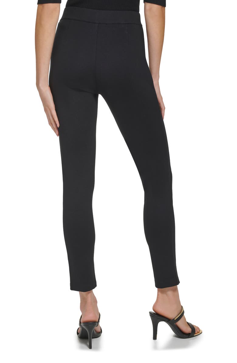 DKNY Front Slip Pull-On Ponte Pants, Alternate, color, 