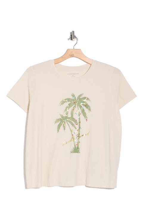 Palm Lights Long Sleeve Graphic T-Shirt (Plus)