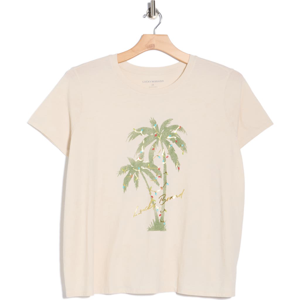 Lucky Brand Palm Lights Long Sleeve Graphic T-shirt In Gray
