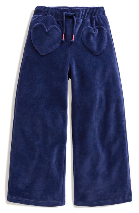 Kids' Heart Pocket Wide Leg Velour Joggers (Toddler, Little Kid & Big Kid)