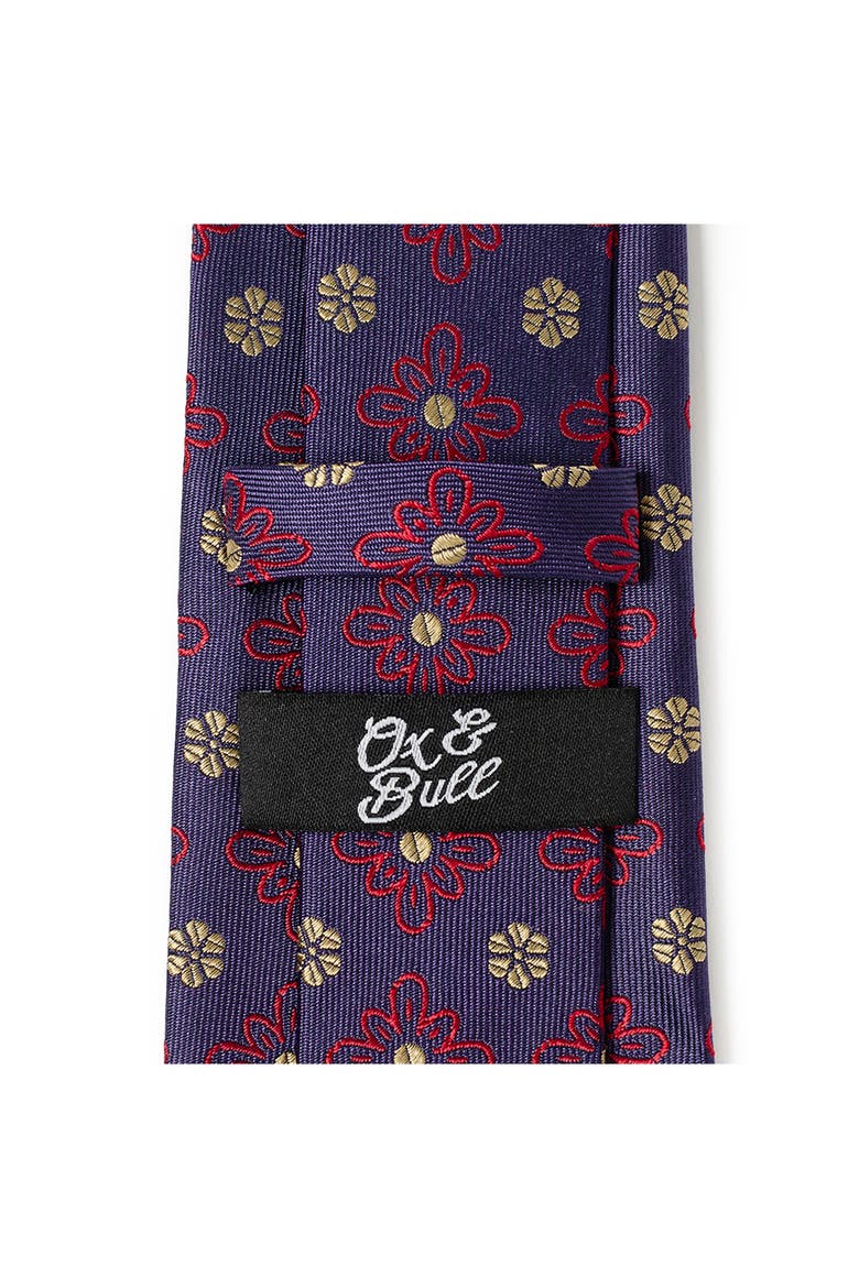 Floral Silk Tie, Alternate, color, PURPLE