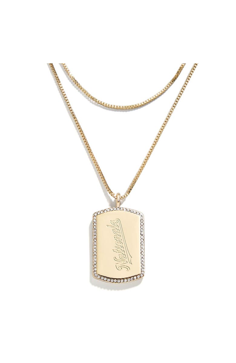 WEAR by Erin Andrews x Baublebar Washington Nationals Dog Tag Necklace, Main, color, Gold
