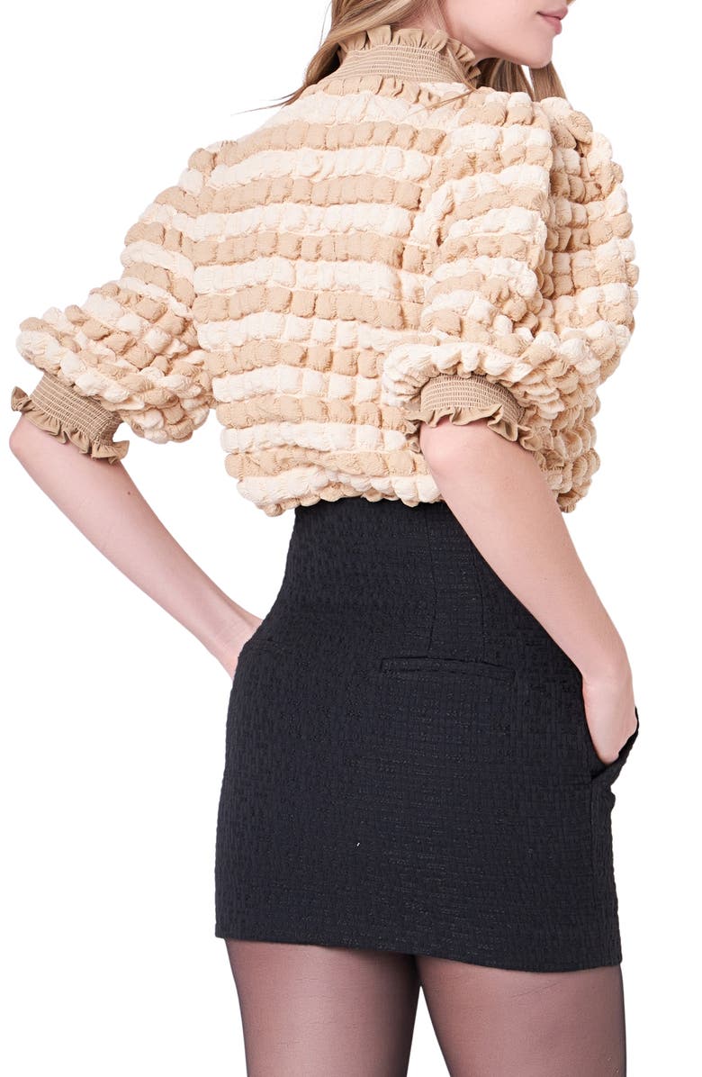 English Factory Textured Mock Neck Top, Alternate, color, Beige Combo