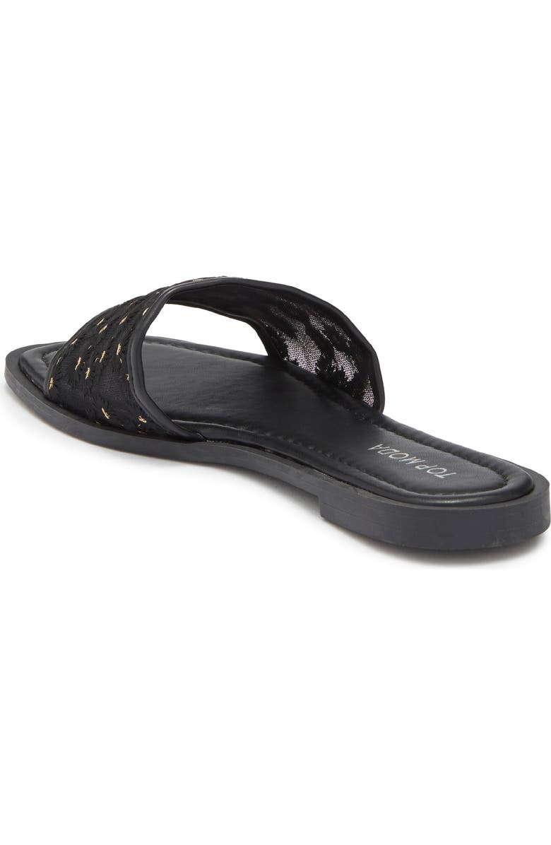 TOP MODA Zita Slide Sandal, Alternate, color, Black Pu