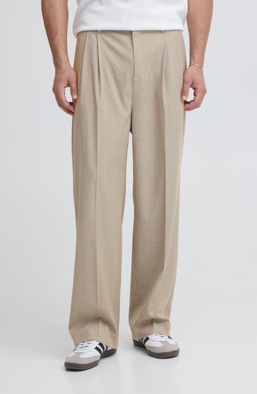 CASUAL FRIDAY Stripe Pleated Trousers in Island Fossil at Nordstrom, Size 29