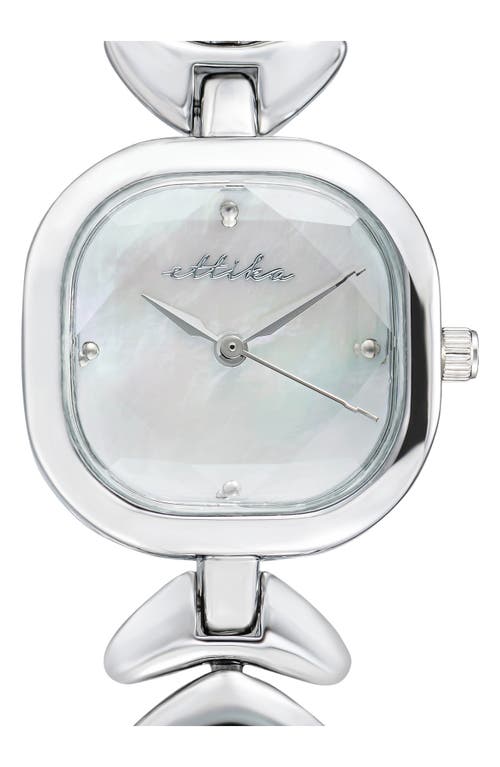 Ettika Mother-of-pearl Square Bracelet Watch In Metallic