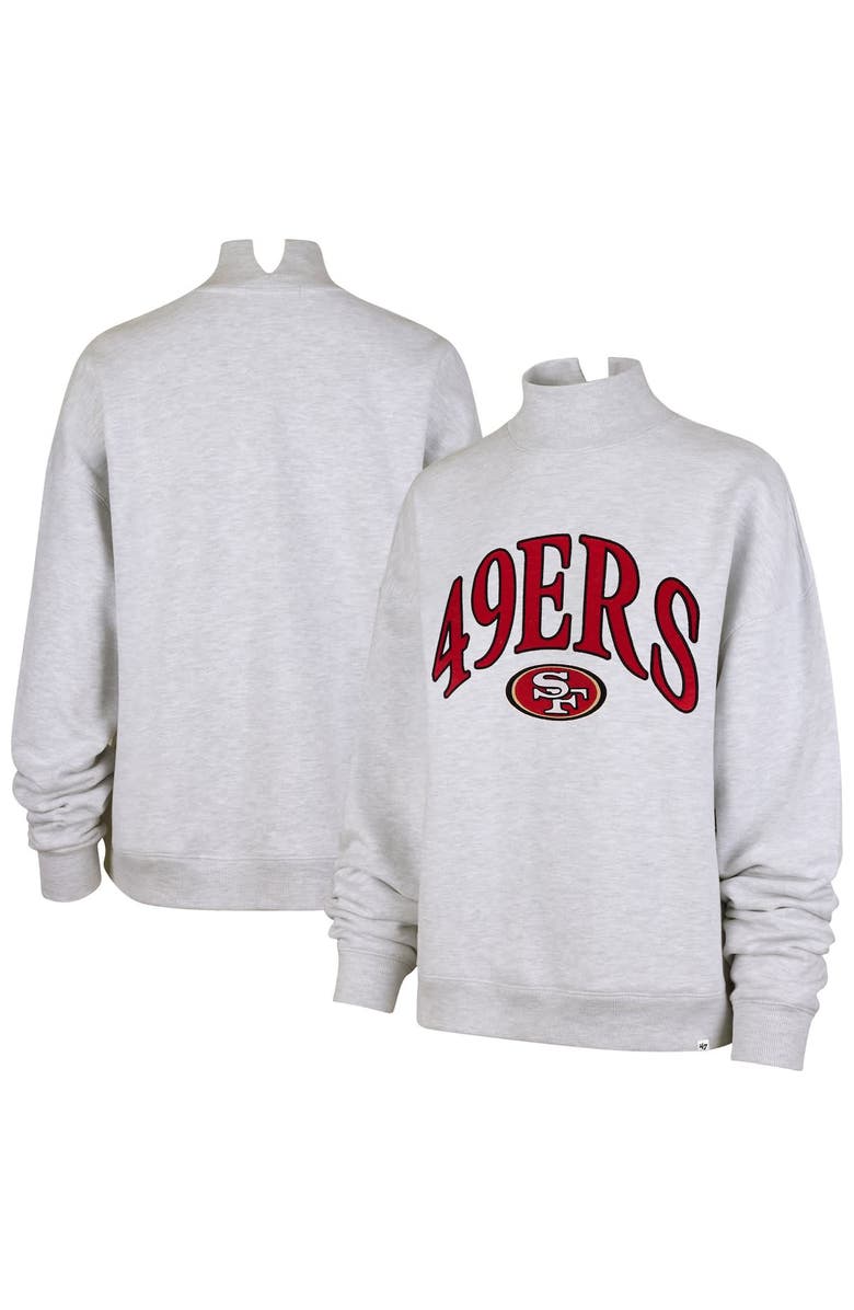 '47 Women's '47 Heather Gray San Francisco 49ers Vantage Mock Neck Pullover Sweatshirt, Main, color, 