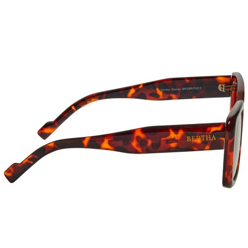 Shop Bertha Wendy Polarized Sunglasses In Tortoise/black