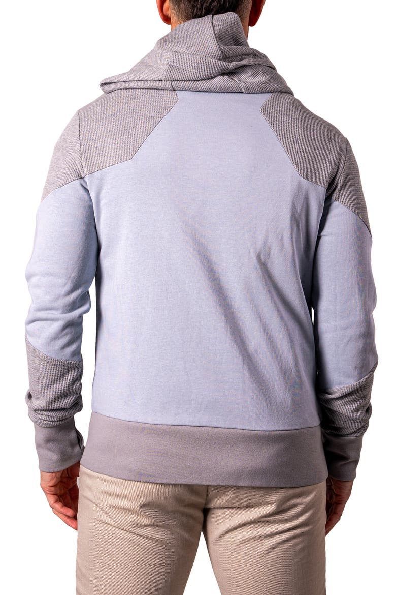 Mixed Media Zip Hoodie, Alternate, color, GREY