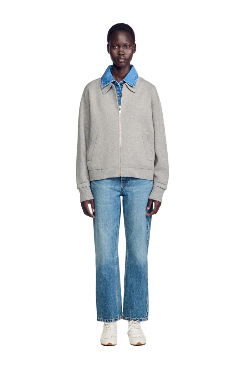 2-in-1 zip cardigan, Main, color, Grey