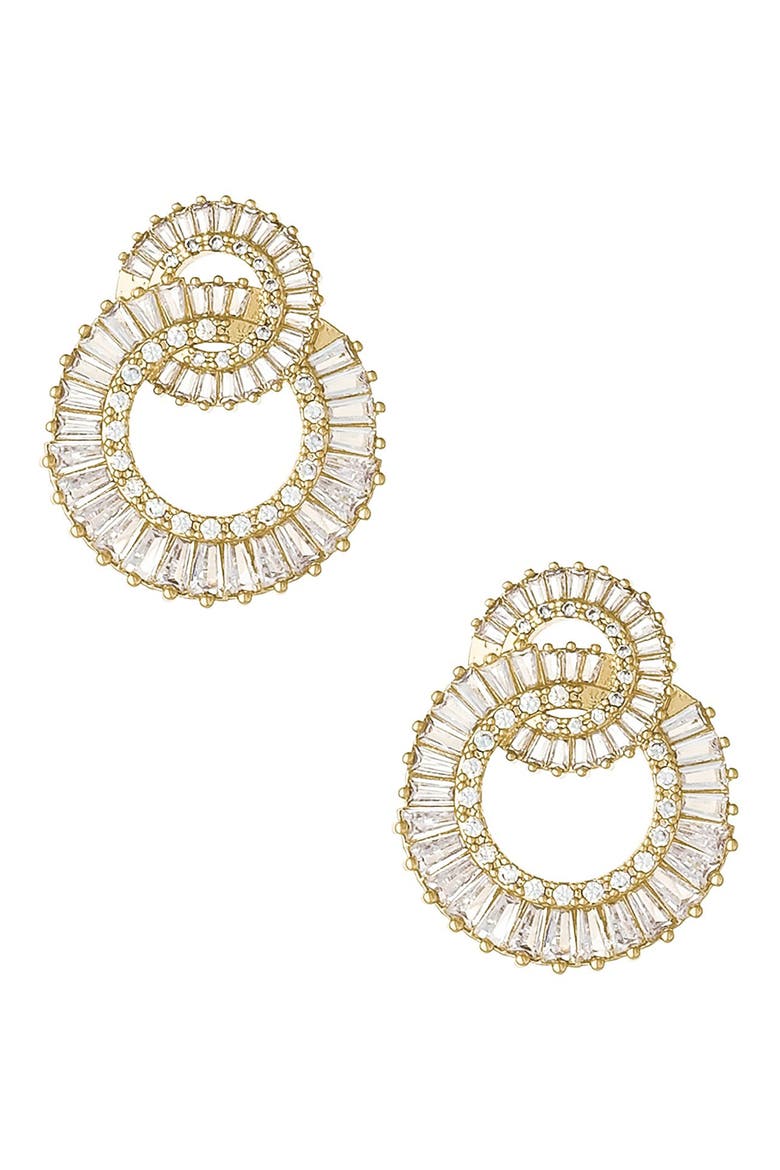 Rotating Circle Stud Earrings, Main, color, GOLD