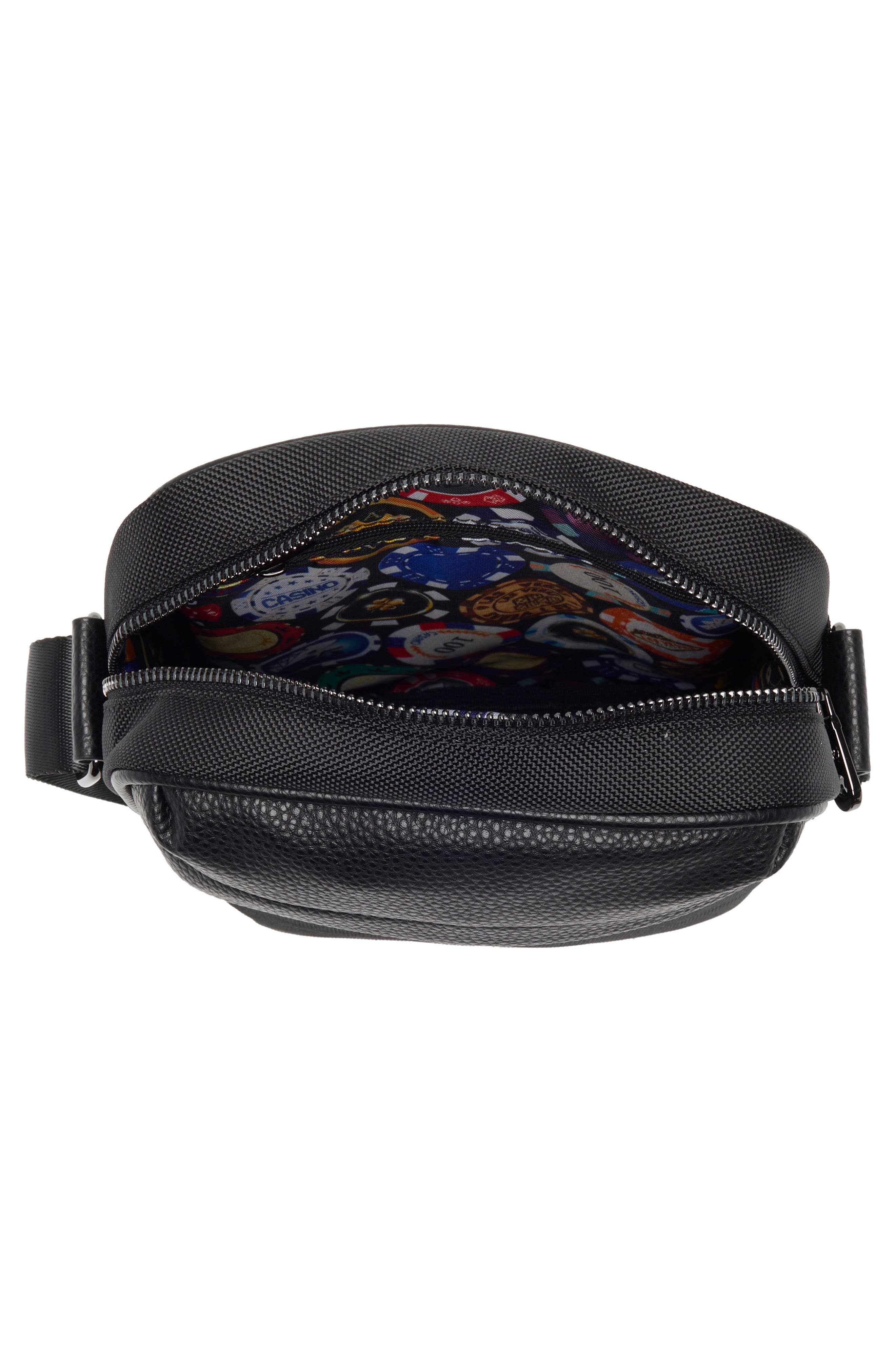 Robert Graham Grant Mixed Media Crossbody Messenger Bag, Alternate, color, Black