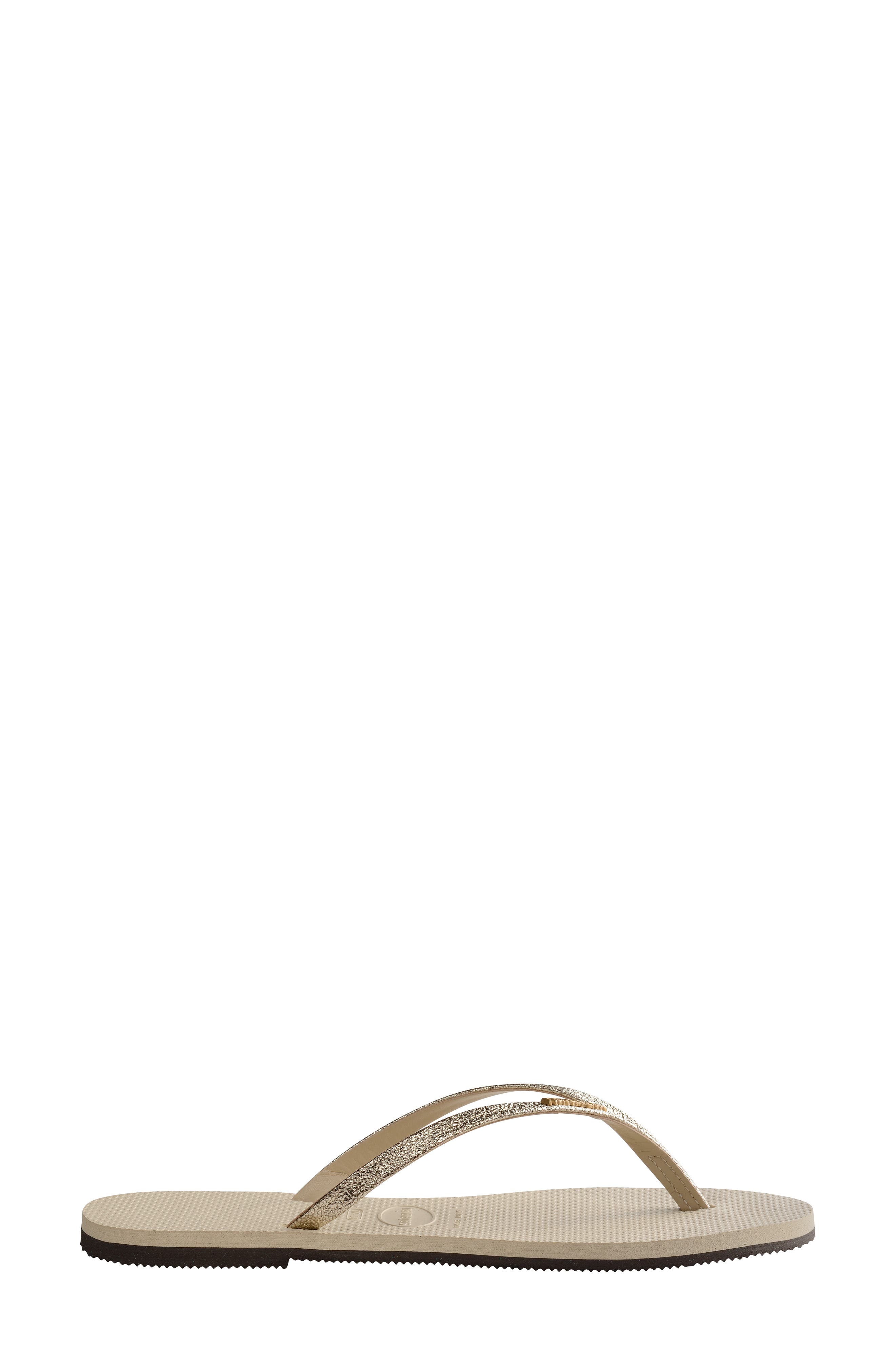 You Shine Flip Flop, Alternate, color, BEIGE
