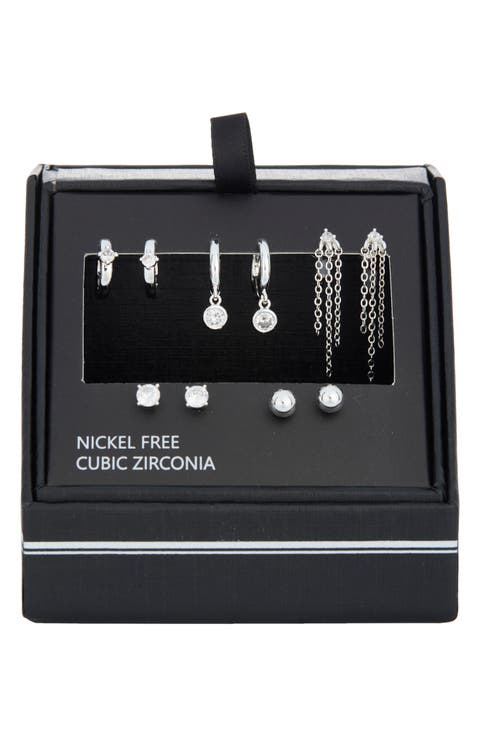 Demi-Fine 5-Pack Assorted Everyday Essential Earrings
