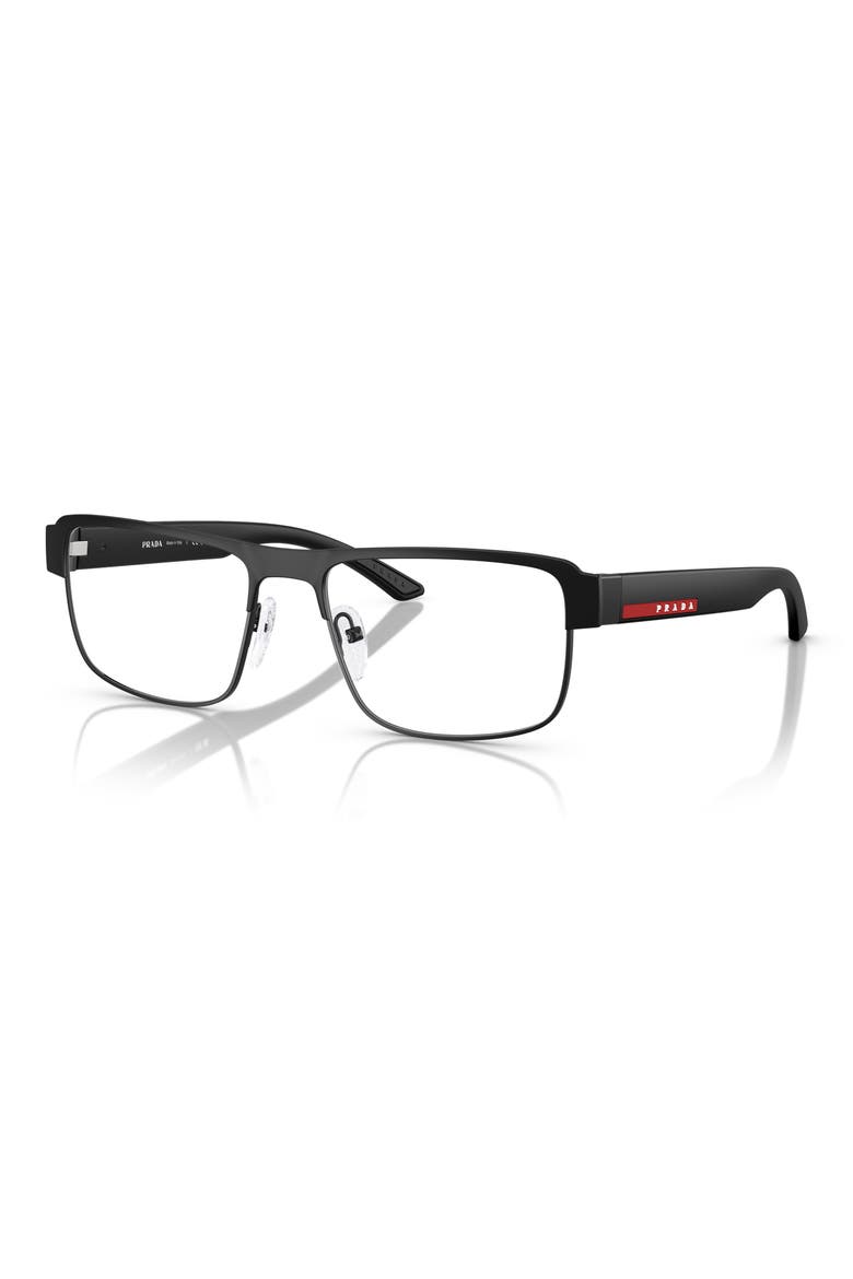 56mm Rectangular Optical Glasses, Alternate, color, MATTE BLACK