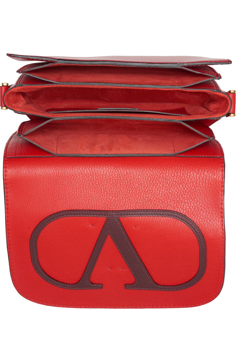 Valentino Garavani V-Locker Leather Saddle Bag, Alternate, color,