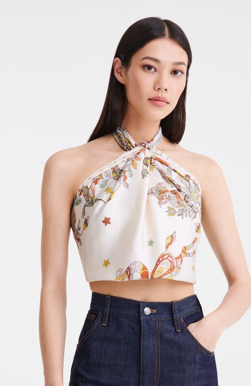 Longchamp Foret Square Silk Scarf In Neutral