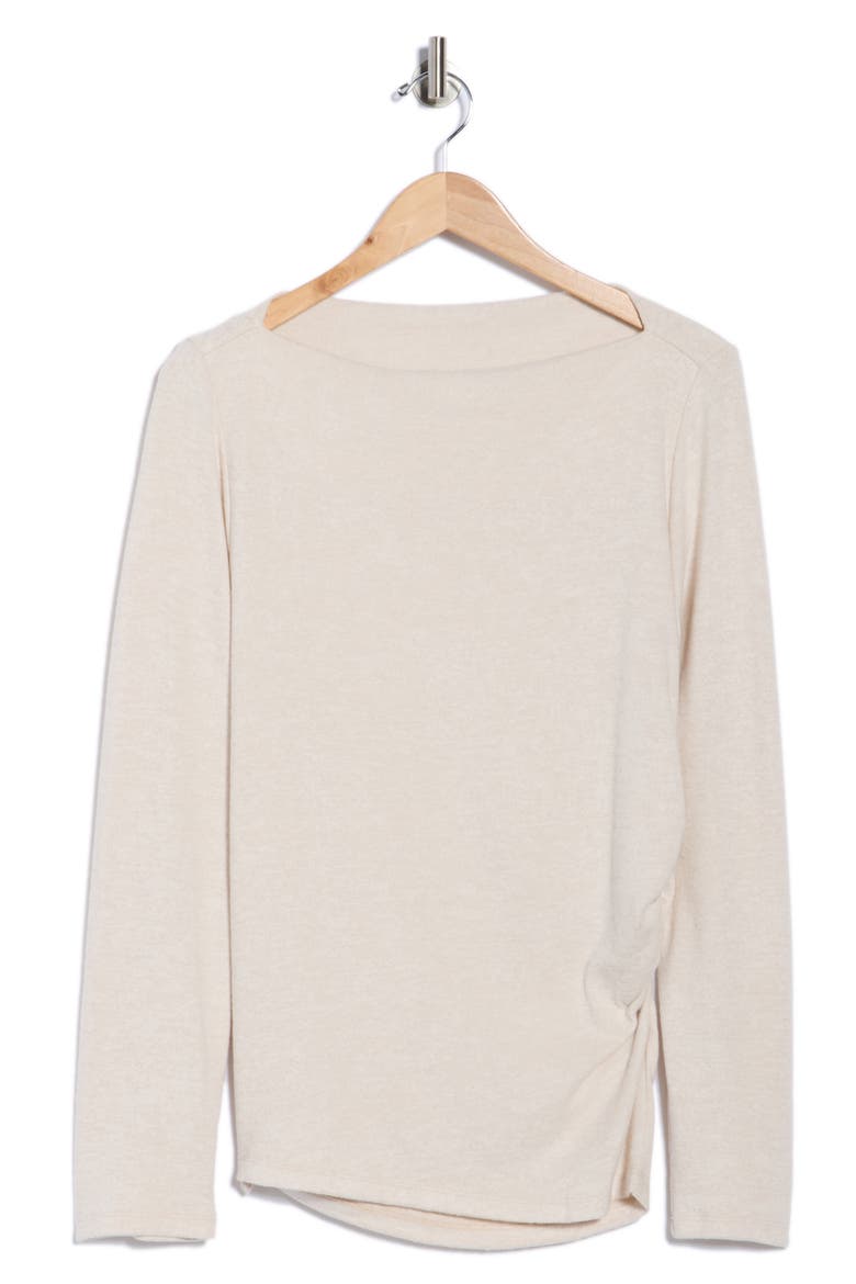 Boat Neck Brushed Knit Top, Alternate, color, OATMEAL