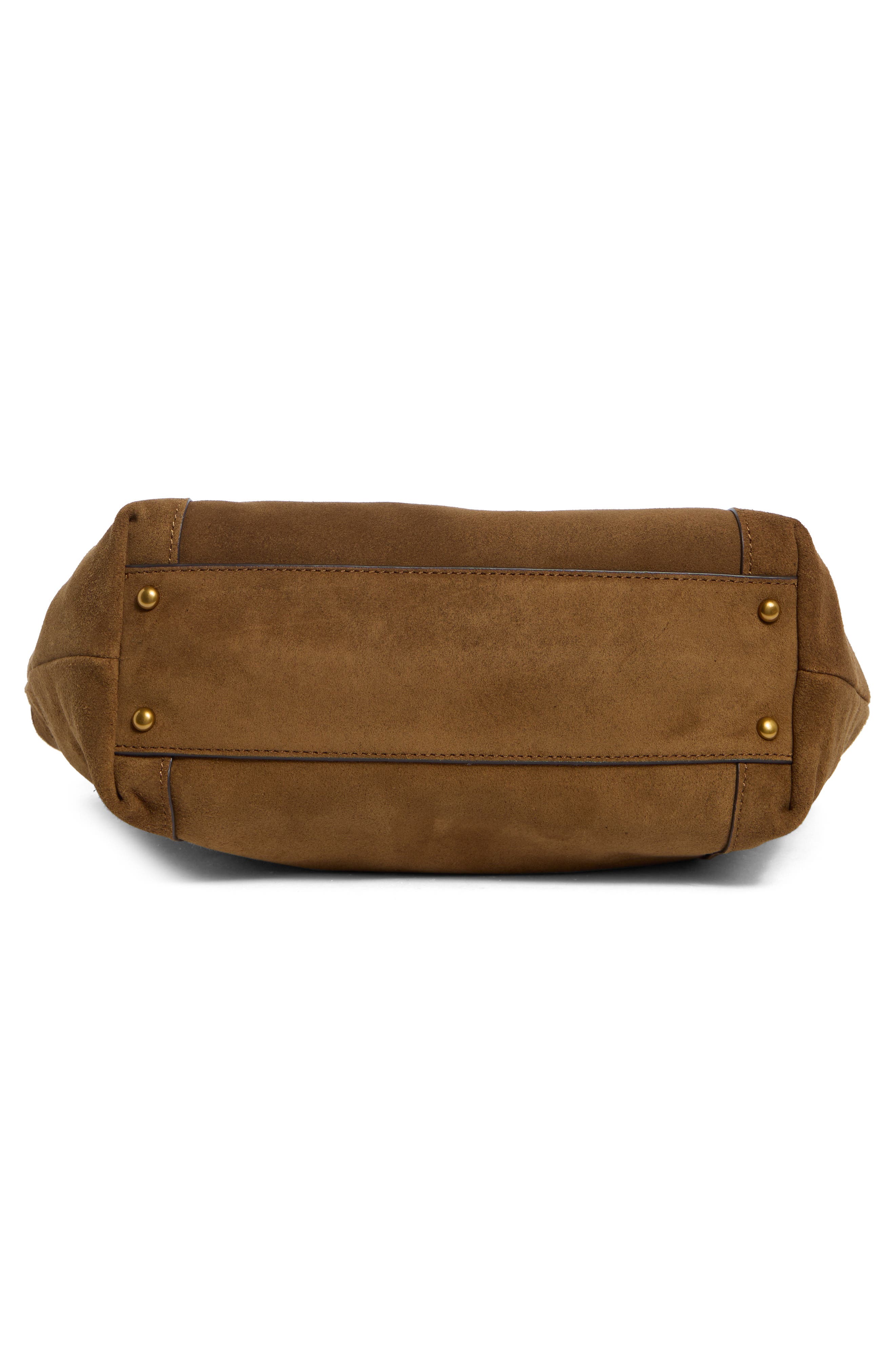 rag & bone Small Brayton Suede Shopper, Alternate, color, Golden Brown