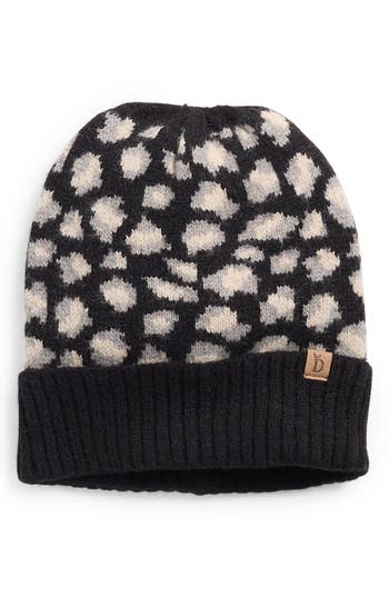 Area Stars Leopard Knit Beanie In Black