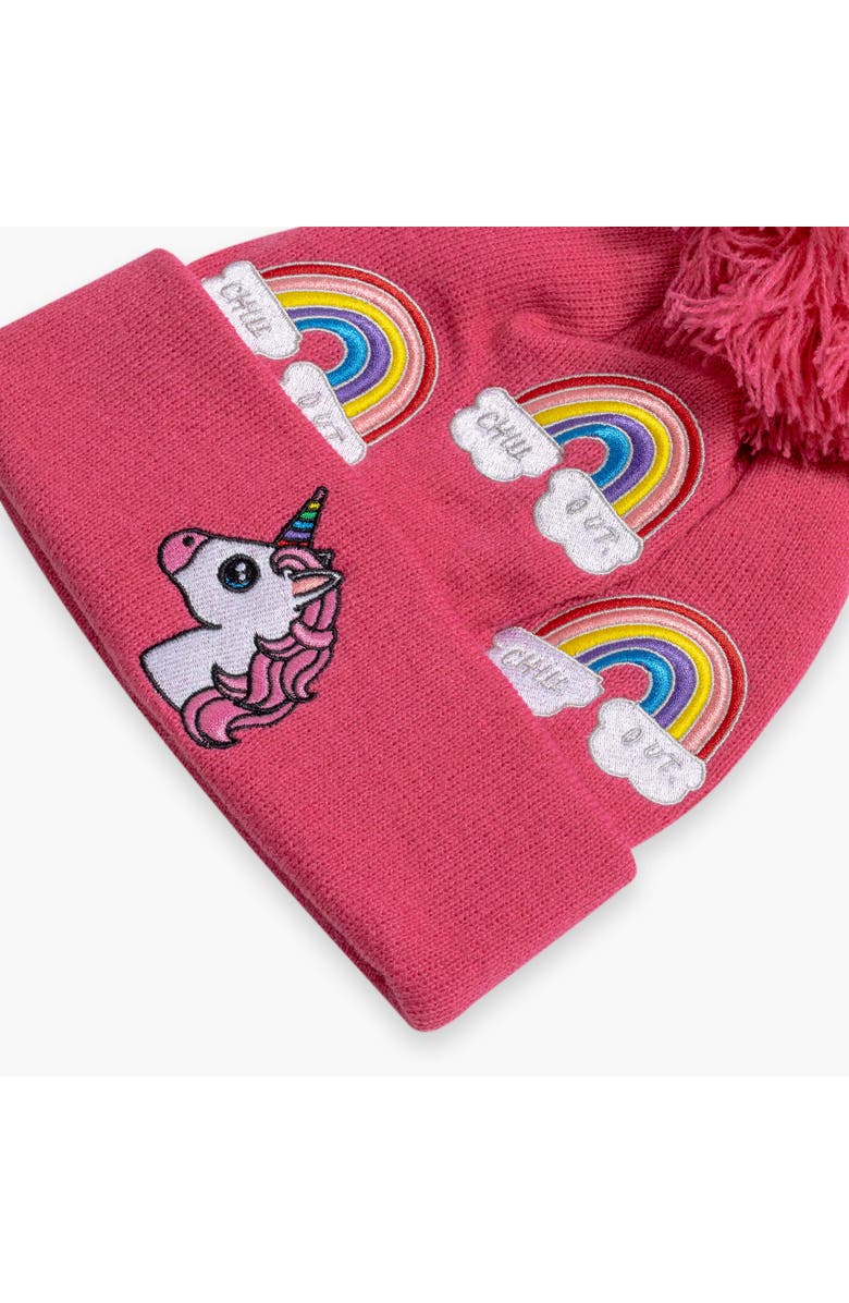 Turtle Fur Kids Unicorn Pom Winter Hat, Alternate, color, Pink