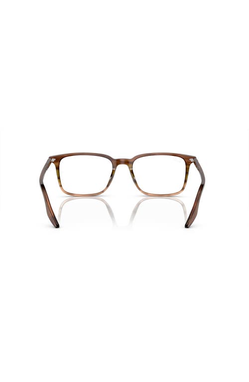 Ray Ban Ray-ban 55mm Rectangle Optical Glasses In Brown