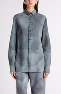 Bottega Veneta Cloudy Suede Button-Up Shirt