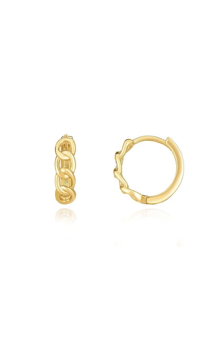 The Lovery Fine Jewelry Curb Huggie Hoop Earrings, Main, color, Yellow Gold