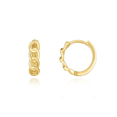 The Lovery Fine Jewelry Curb Huggie Hoop Earrings In Gold