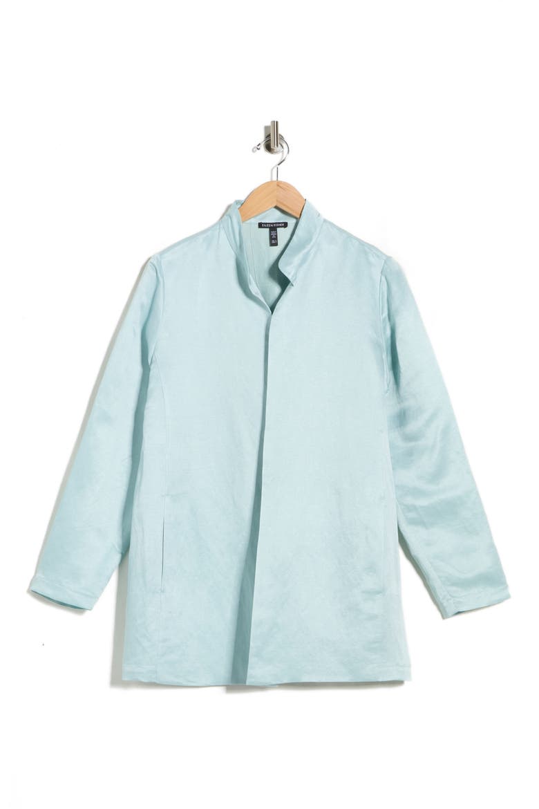 Long Linen & Silk Jacket, Alternate, color, POOL