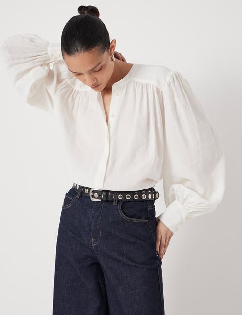 Hush Puff Sleeve Blouse In White