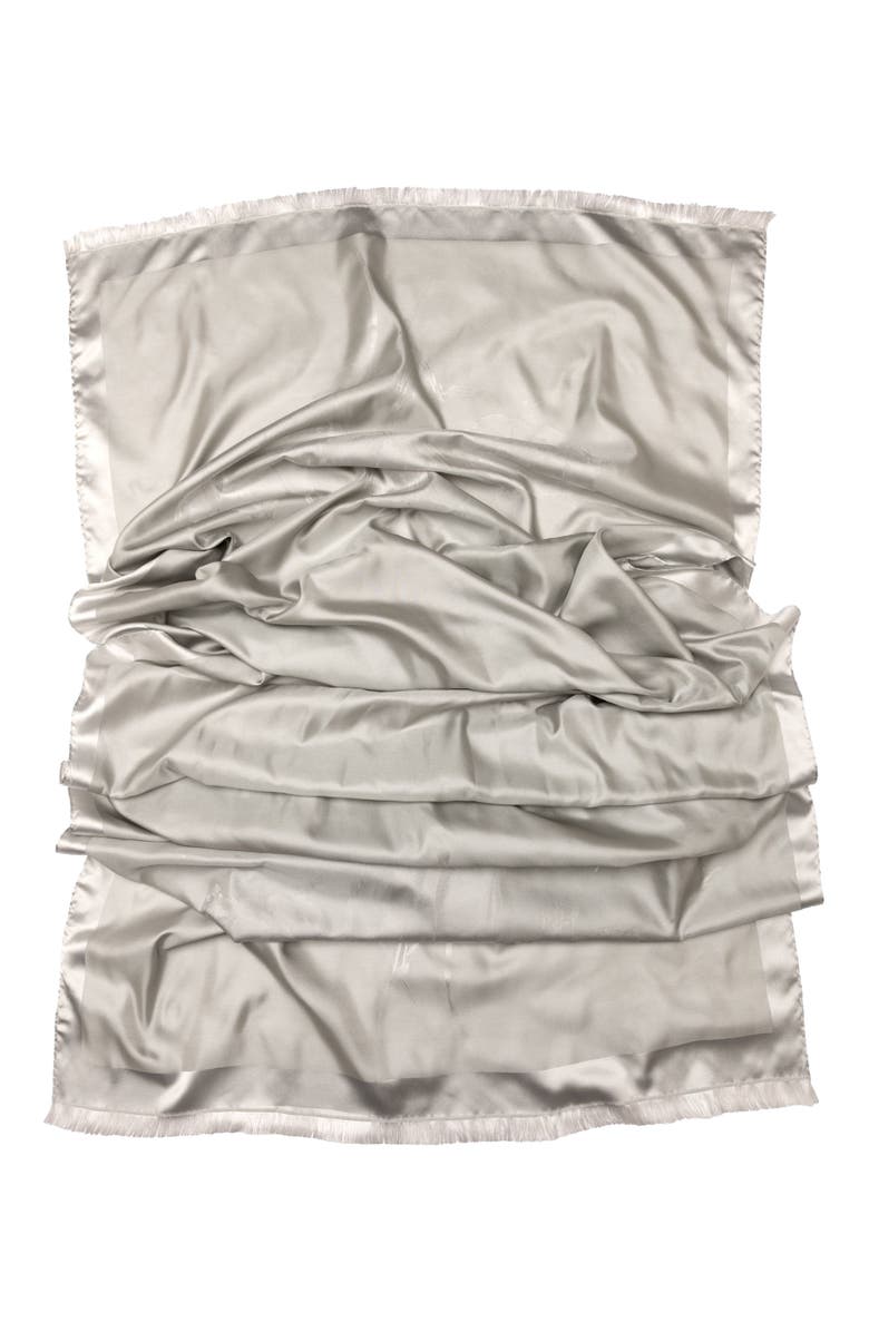 Elizabetta Fortuna - Silk Scarf/Shawl for Women, Alternate, color, Silver Pearl